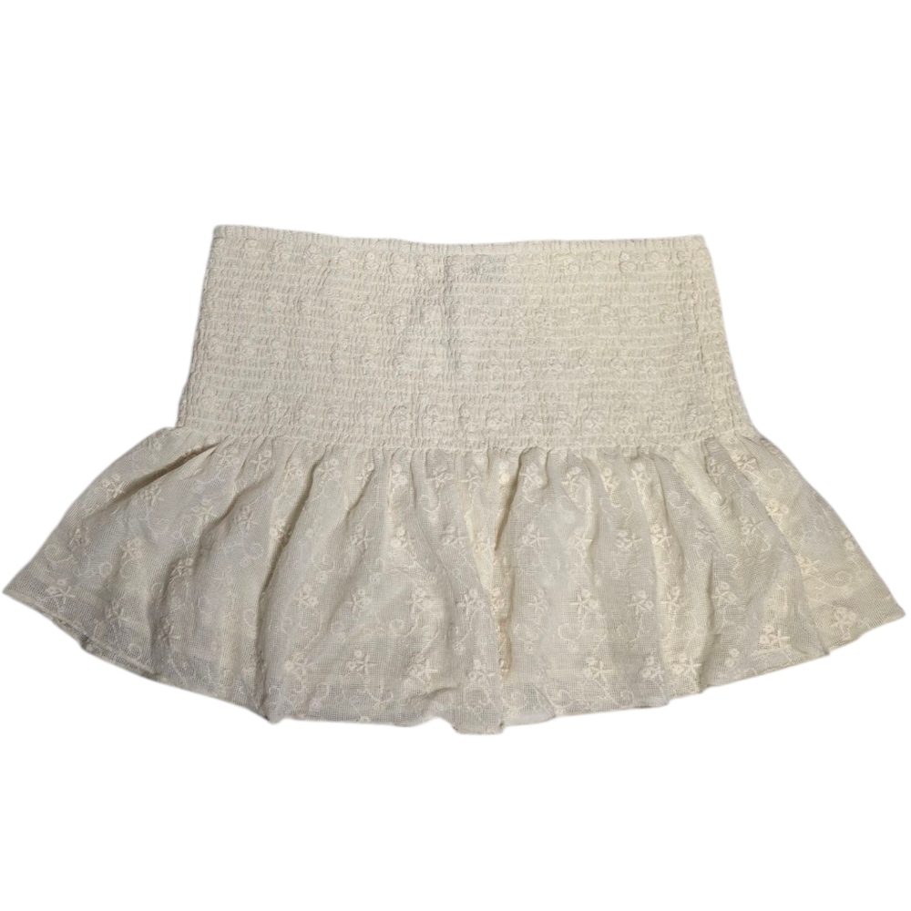 NEW American Eagleโ cream lace smocked beachy tube top or mini skirt XL